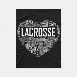 Lax Lacrosse Heart Love Player Lover Gift Fleece Blanket