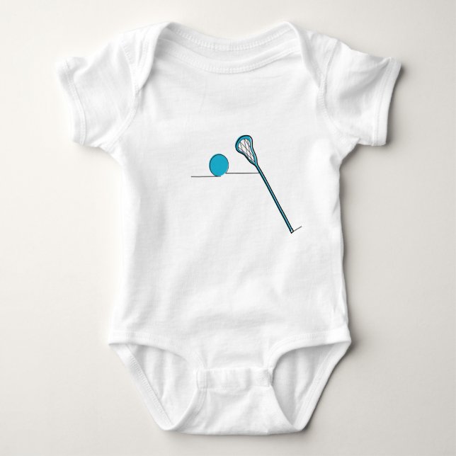 LAX Lacrosse stick and ball Baby Bodysuit (Front)