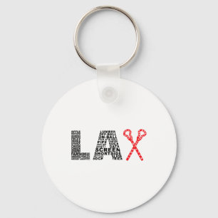 Lax Lacrosse Words Shirt For Lacrosse Player  Key Ring