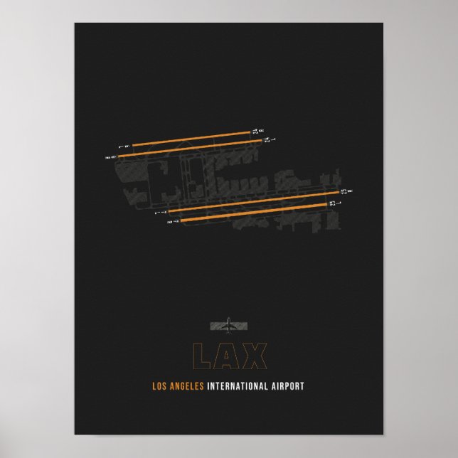 LAX - Los Angeles Airport Runway Diagram Poster (Front)