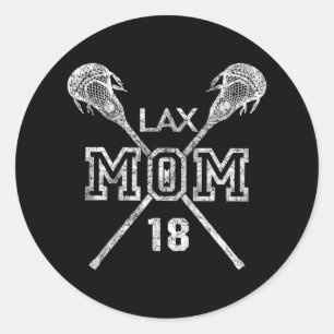 Lax Mum #18 Lacrosse Mum Player Number 18 Mother's Classic Round Sticker