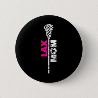 Lax Mum Lacrosse Pink Accent 6 Cm Round Badge