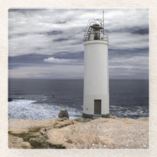 Laxe Lighthouse Galicia, Spain Glass Coaster