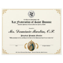 Lay Dominican Certificate
