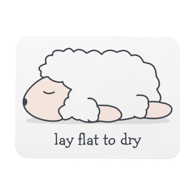 Lay Flat to Dry Sheep Magnet (Horizontal)