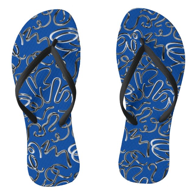 Lay some metals on me x4 Blue BG Thongs (Footbed)