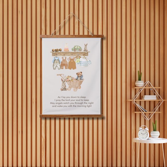 Lay You Down to Sleep Prayer Boho  Baby Nursery Hanging Tapestry (Lay You Down to Sleep Prayer Boho Baby Nursery Hanging)