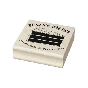Layer Cake Slice Bakery Baked By Personalised Rubber Stamp