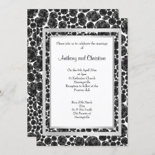 LAYER DIAMOND BLACK SILVER ELEGANT WEDDING INVITATION
