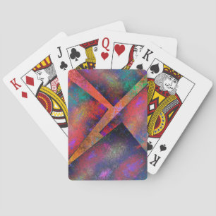Layer of irregularly arranged rustic images playing cards