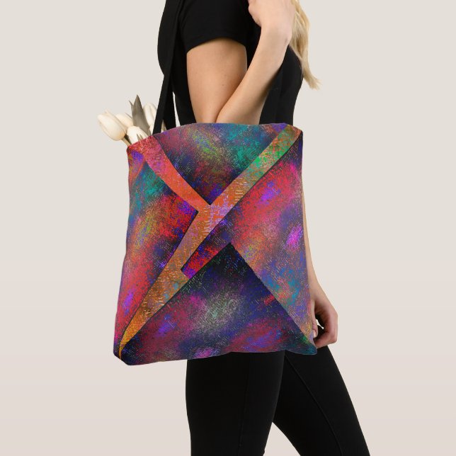Layer of irregularly arranged rustic images tote bag (Close Up)