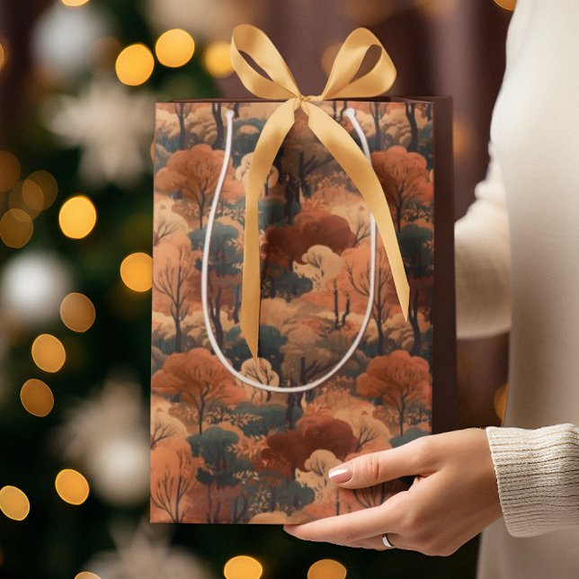 Layered Autumn Forest Landscape - Rustic Woodland  Medium Gift Bag (Creator Uploaded)