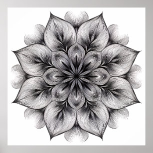 Layered Bloom Mandala Poster