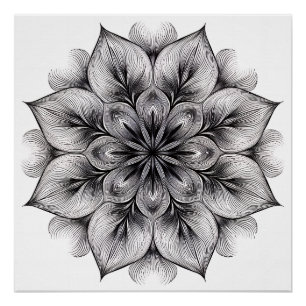 Layered Bloom Mandala Poster
