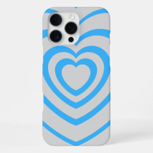 Layered Blue & Grey Heart Aesthetic iPhone 16 Pro Max Case