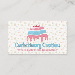 Layered Cake with Cherries on Top Business Card