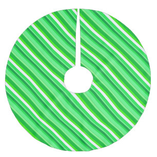 Layered candy stripes - emerald green and white brushed polyester tree skirt