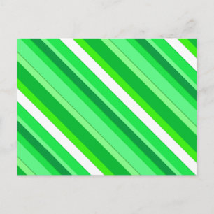 Layered candy stripes - emerald green and white postcard