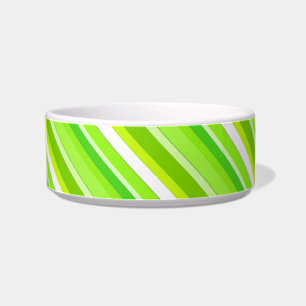 Layered candy stripes - lime green and white bowl