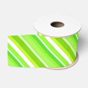 Layered candy stripes - lime green and white grosgrain ribbon