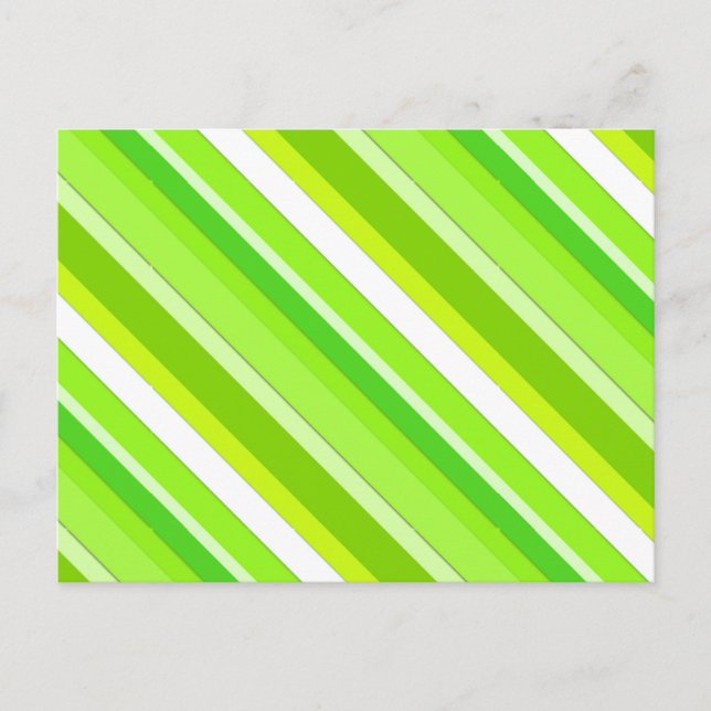 Layered candy stripes - lime green and white postcard (Front)