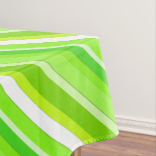 Layered candy stripes - lime green and white tablecloth