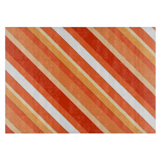 Layered candy stripes - orange and white cutting board (Front)
