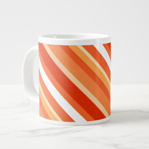 Layered candy stripes - orange and white large coffee mug