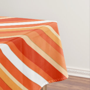 Layered candy stripes - orange and white tablecloth