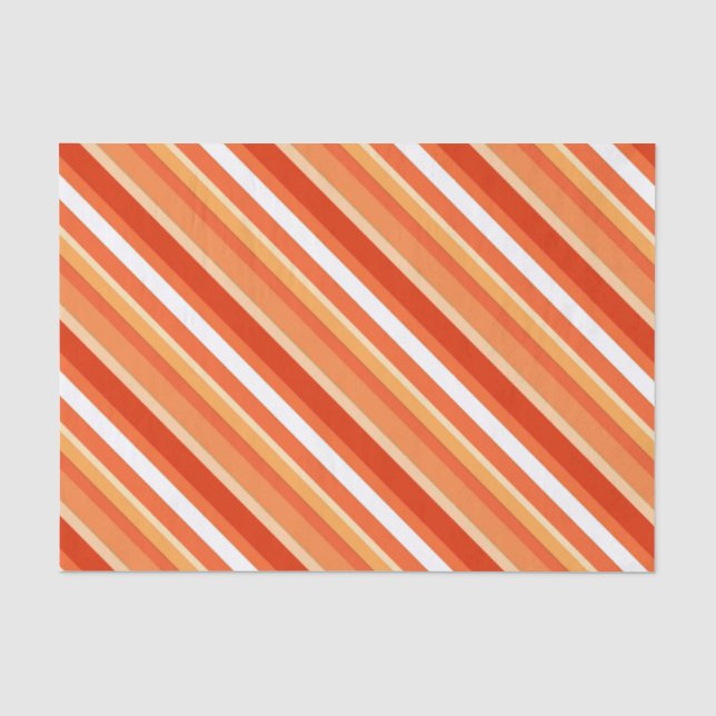 Layered candy stripes - orange and white tissue paper (Front)