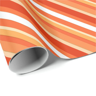 Layered candy stripes - orange and white wrapping paper