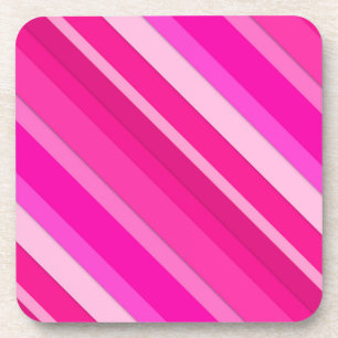 Layered candy stripes - pink and fuchsia coaster