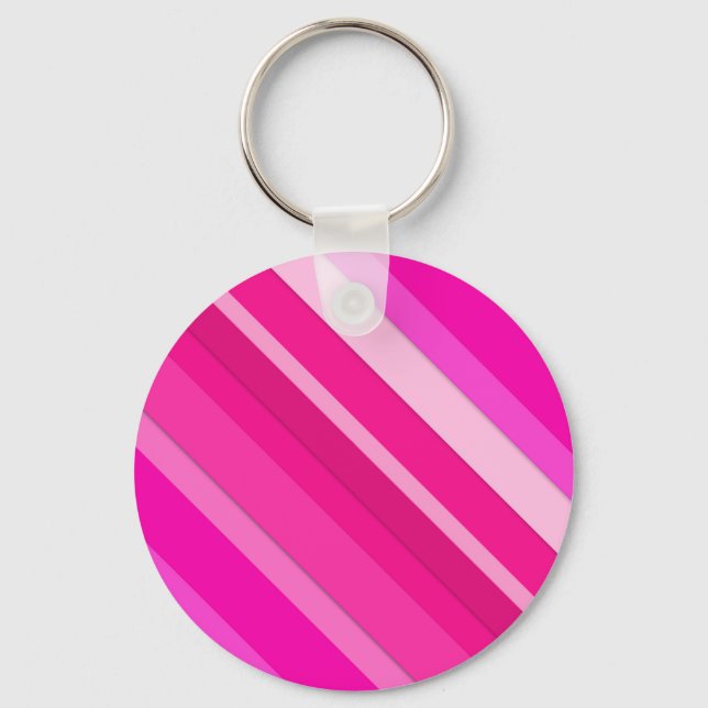 Layered candy stripes - pink and fuchsia key ring (Front)