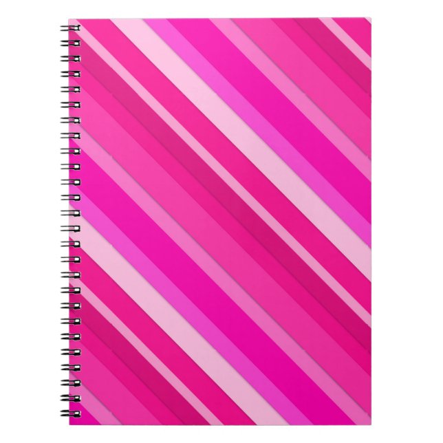 Layered candy stripes - pink and fuchsia notebook (Front)