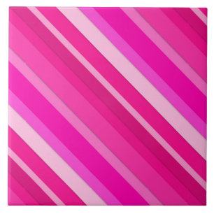Layered candy stripes - pink and fuchsia tile