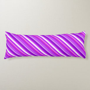 Layered candy stripes - purple and orchid body cushion