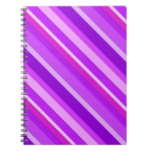 Layered candy stripes - purple and orchid notebook