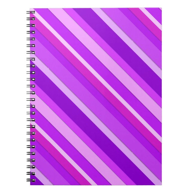 Layered candy stripes - purple and orchid notebook (Front)