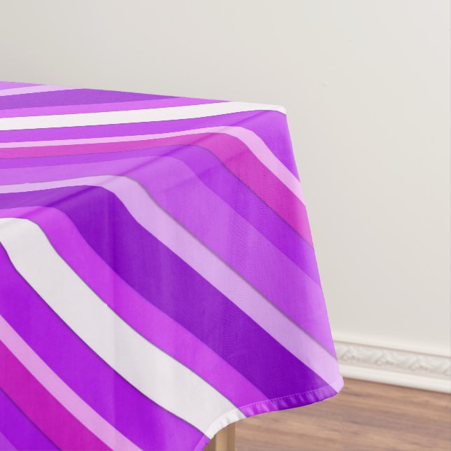Layered candy stripes - purple and orchid tablecloth (In Situ)