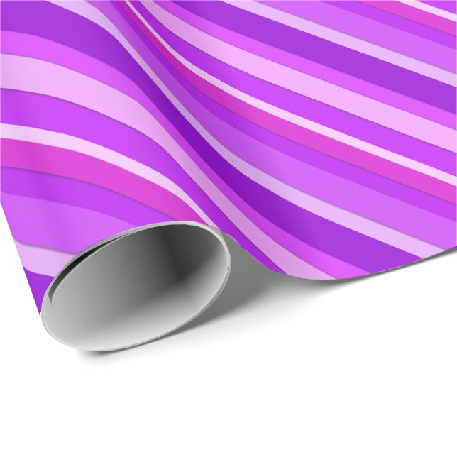 Layered candy stripes - purple and orchid wrapping paper (Roll Corner)