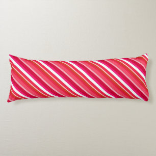 Layered candy stripes - red, pink and white body cushion