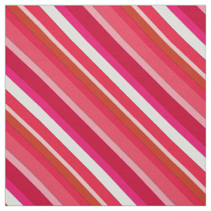 Layered candy stripes - red, pink and white fabric