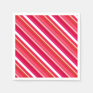 Layered candy stripes - red, pink and white napkin