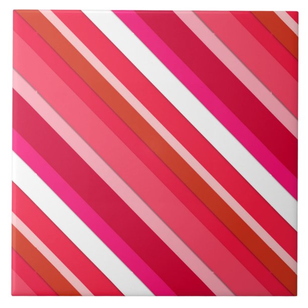 Pink Candy Stripes Decorative Ceramic Tiles | Zazzle.com.au