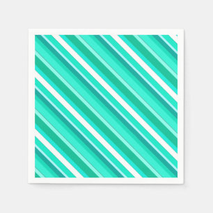 Layered candy stripes - turquoise and white napkin