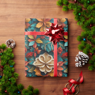 Layered Christmas Garden Wrapping Paper