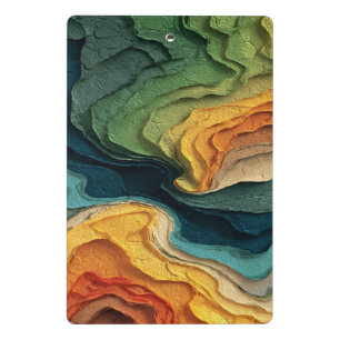 Layered Color Flow – Abstract Topographic Art Mini Clipboard