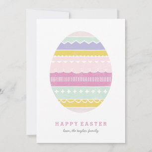 Layered Egg Non-Photo Easter Card - Mauve