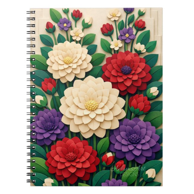 Layered Floral Paper-Cut Garden Notebook (Front)