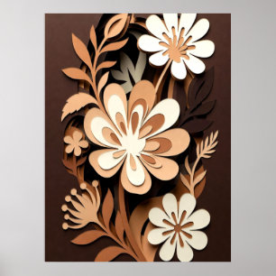 Layered Floral Paper-Cut Harmony Poster